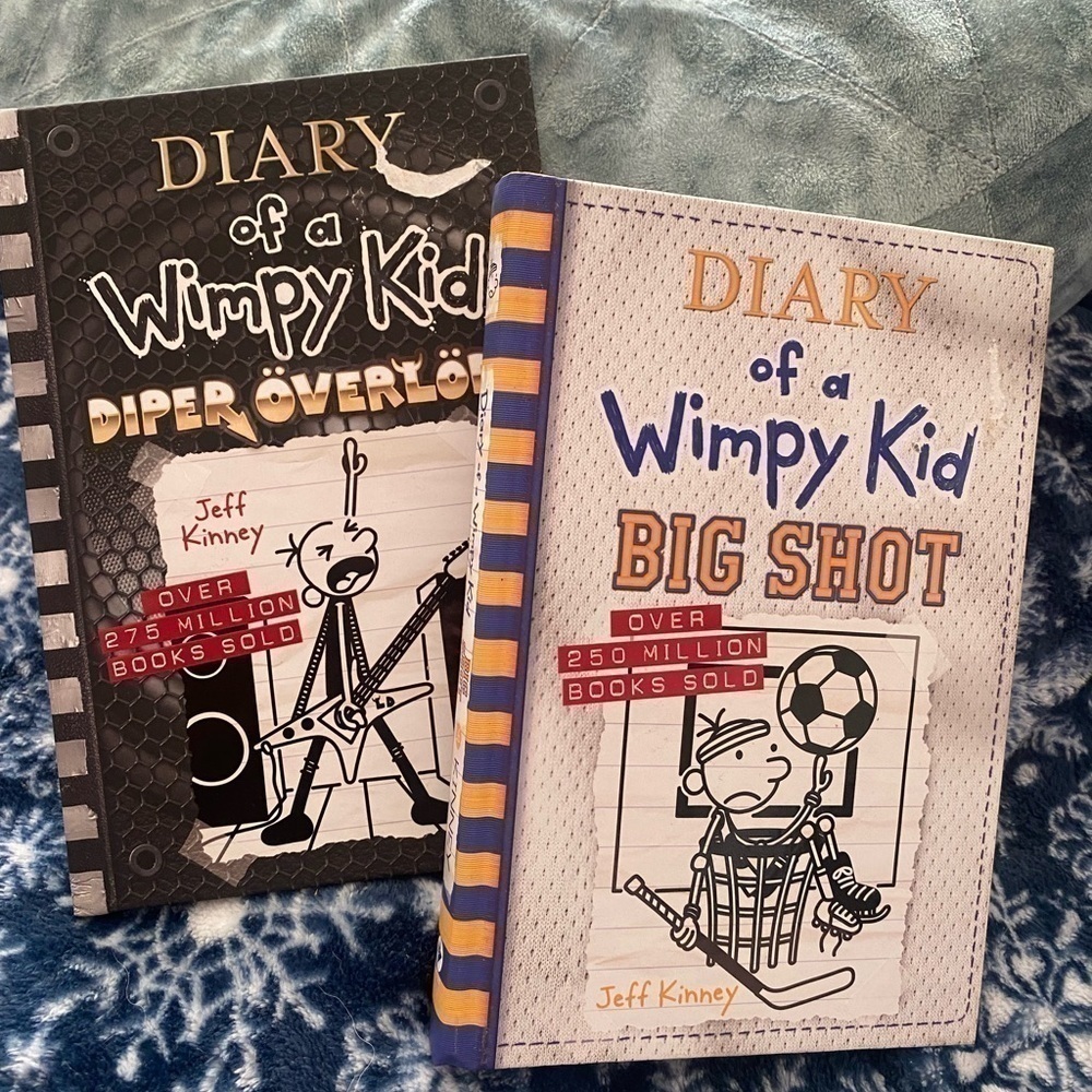 NEW LOT OF 2 Diary Of A Wimpy Kid Diper Overlode & Big Shot Hardcover Books